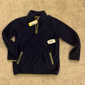*NWT* Kids Navy Fleece Pullover with Green Trim: Rumi + Ryder